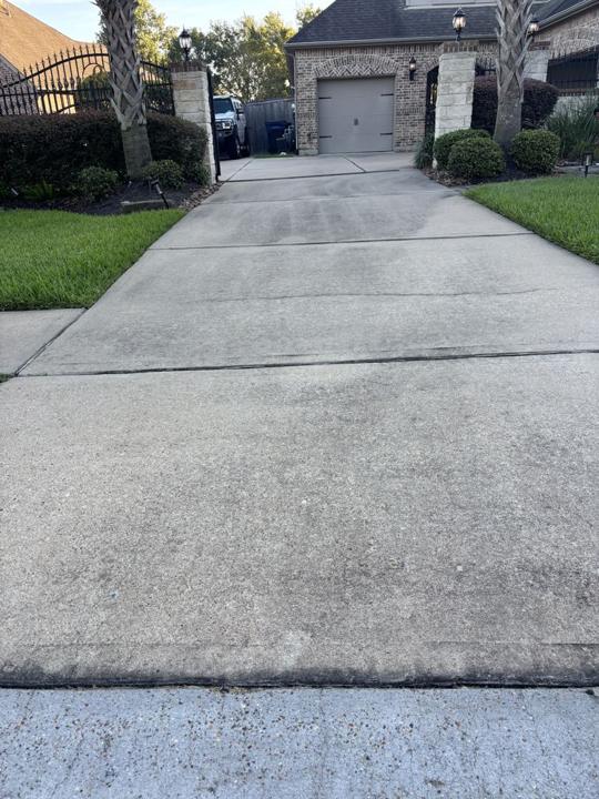 Gated driveway before cleaning