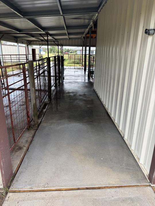 Barn walkway after cleaning