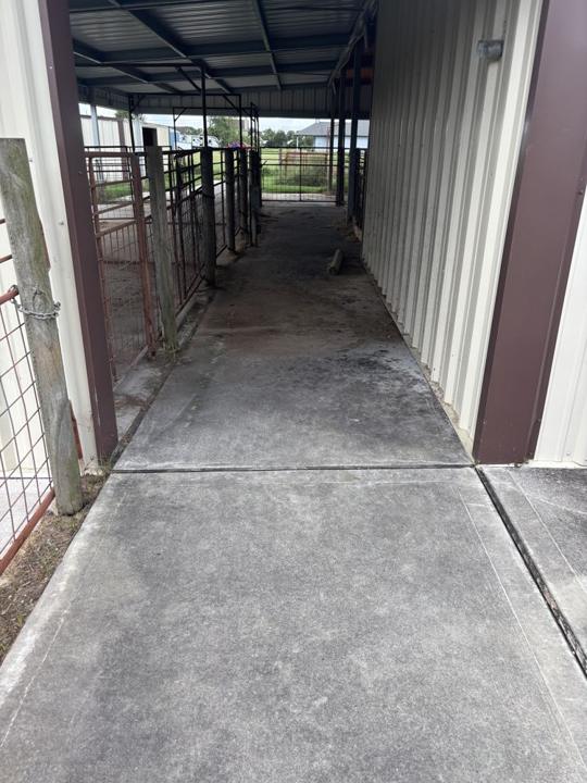 Barn walkway before cleaning