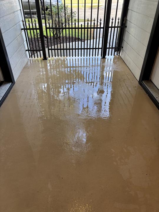 Covered entry porch after cleaning