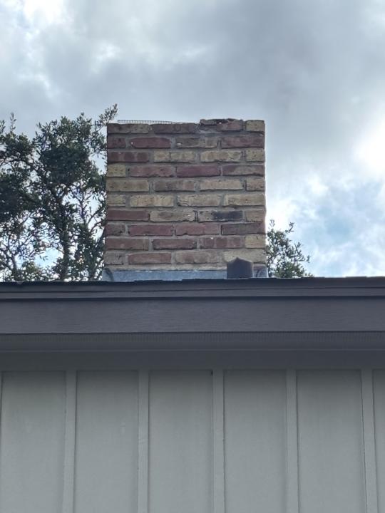 Brick chimney after cleaning