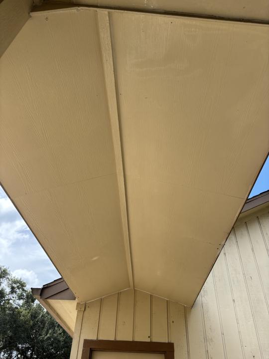 Porch soffit after cleaning
