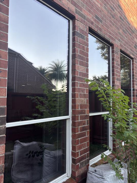 Brick wall windows after cleaning
